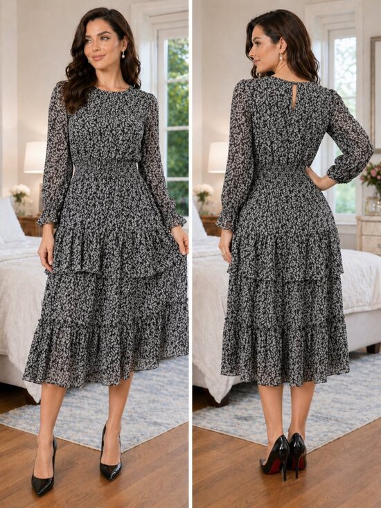 Misa Los Angeles Dresses & Skirts - MISA Los Angeles Sophia Asymmetrical Ruffle Smocked Midi Dress $356